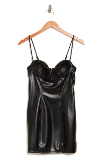 Shop Afrm Daphne Bustier Minidress In Noir