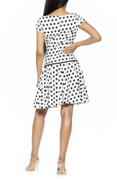 Alexia Admor Drop Waist Dress In White Polka