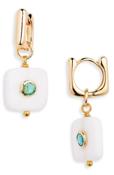 Shop Nakamol Chicago White Square Disk Drop Earrings