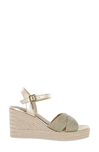 Shop Mia Amore Bekee Platform Wedge Espadrille Sandal In Gold Multi