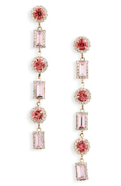 Shop Tasha Crystal Link Drop Earrings In Pink