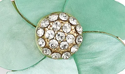 Shop Tasha Crystal Flower Stud Earrings In Green