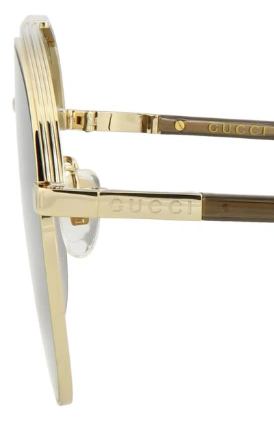 Shop Gucci 62mm Pilot Sunglasses In Gold Gold Brown