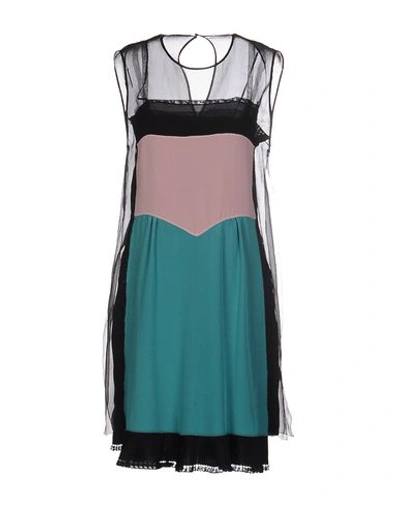 Shop Prada Knee-length Dress In Turquoise