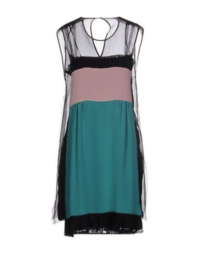 Shop Prada Knee-length Dress In Turquoise