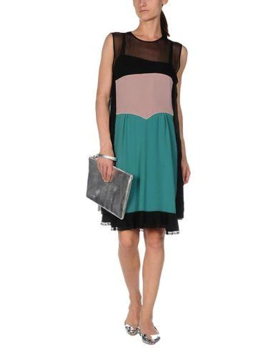 Shop Prada Knee-length Dress In Turquoise