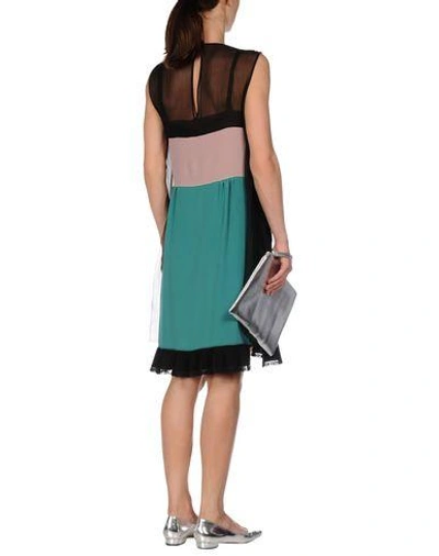 Shop Prada Knee-length Dress In Turquoise