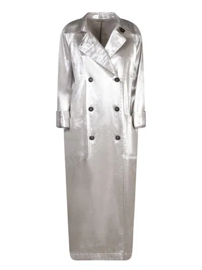 Shop Brunello Cucinelli Trench Coats In Grey