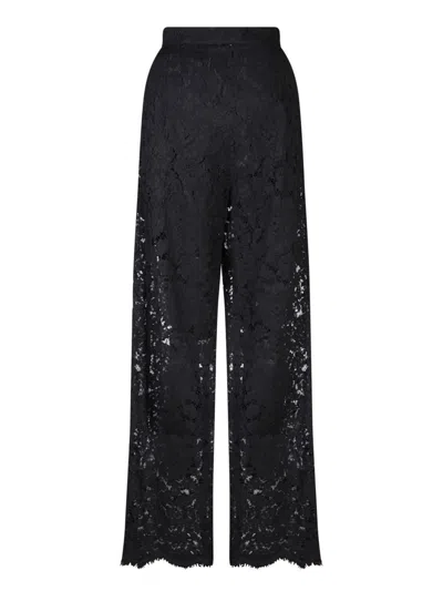 Dolce & Gabbana Flared-leg Lace Pants In Black