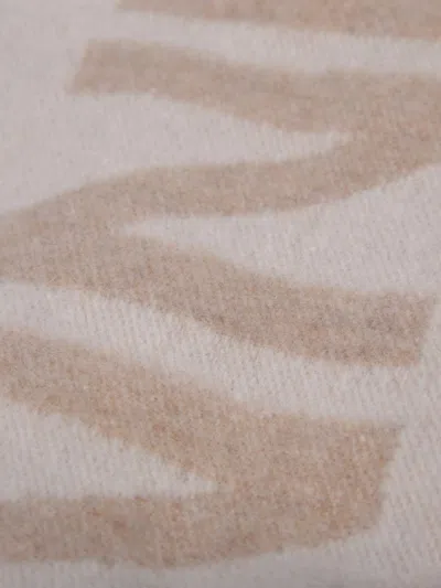 Ganni Logo Print Scarf In White