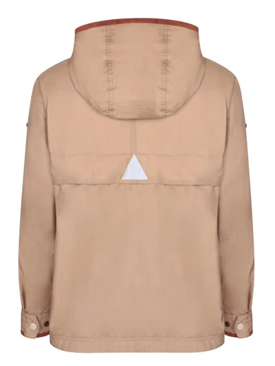 Moncler Grenoble Rutor Logo Patch Hooded Jacket In Beige