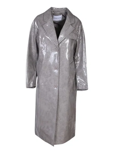 Shop Stand Studio Trench Coats In Grey