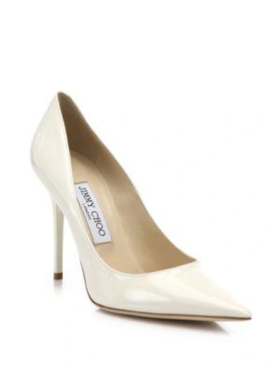 Shop Jimmy Choo Abel Patent Leather Pumps In White