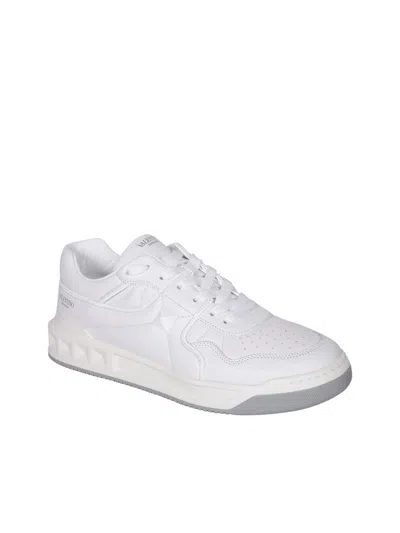 Valentino Leather Sneakers With Iconic Stud In White
