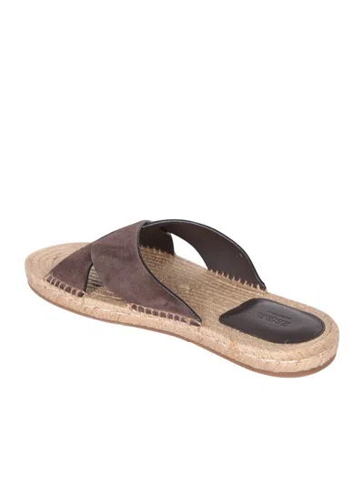 Shop Zegna Sandals In Brown