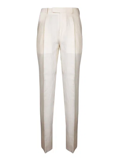 Shop Zegna Trousers In White