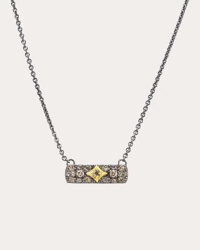 Shop Armenta Women's Pavé Diamond Crivelli Bar Necklace In Silver