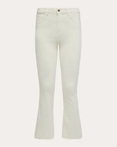 Shop L Agence Women's Kendra Crop Flare Jeans In White