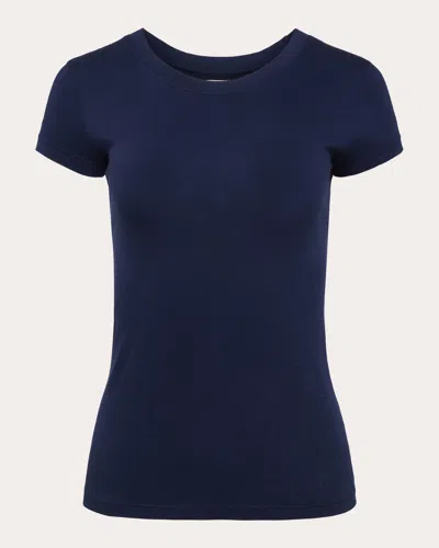 Shop L Agence Women's Cory Crewneck T-shirt In Blue