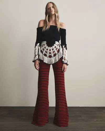 Shop Hellessy Women's Machi Crochet Off-shoulder Top In Black/ecru