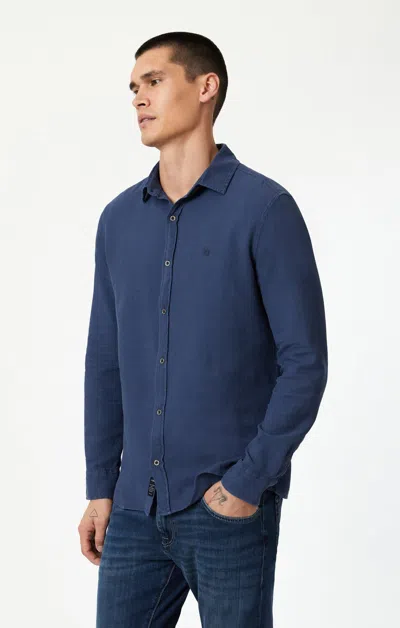 Shop Mavi Button Up-long Sleeve Shirt In Spellbound In Dark Blue