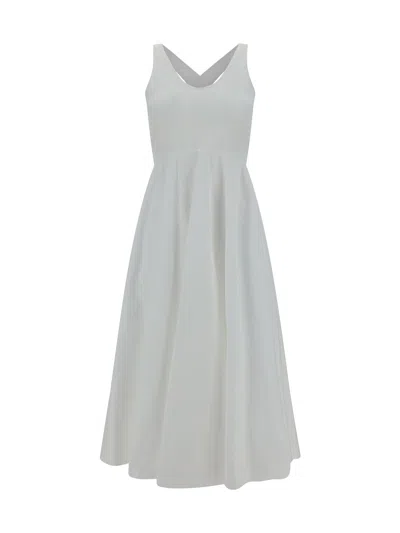 Shop Alaïa Long Dress In Blanc