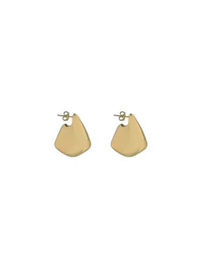 Shop Bottega Veneta Fin Small Earrings In Yellow Gold