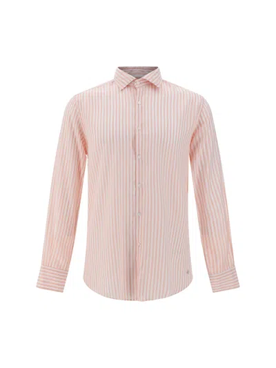 Shop Brooksfield Shirt In Bianco/rosa