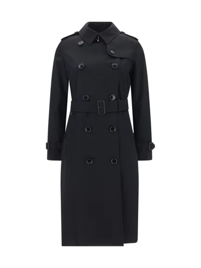 Shop Burberry Kensington Trench Coat In Black