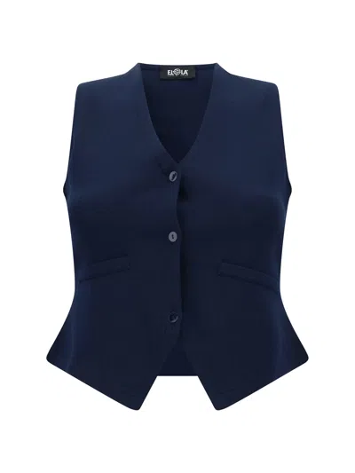 Shop Ella Vest In Blue Navy
