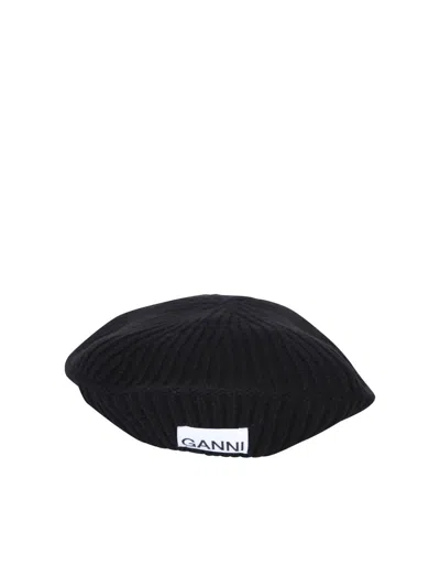 Shop Ganni Hats In Black