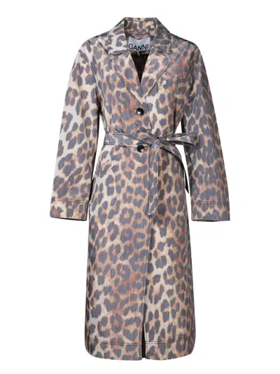 Shop Ganni Trench Coats In Multi