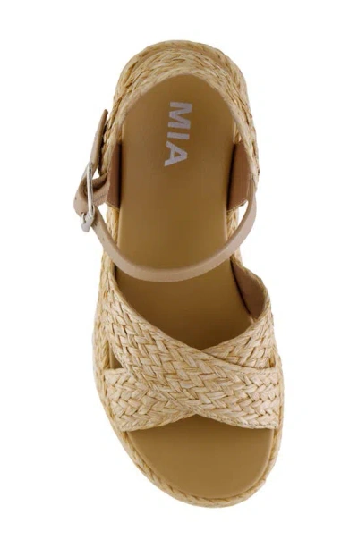 Shop Mia Zamara Raffia Wedge Platform Sandal In Natural