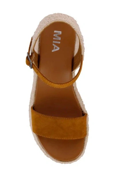 Shop Mia Zalia Wedge Platform Sandal In Cognac