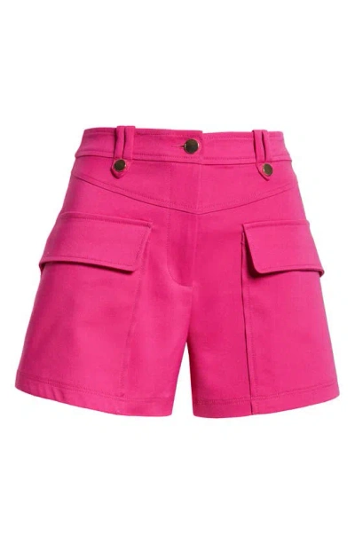 Shop Ramy Brook Cotton Blend Shorts In Wild Rose