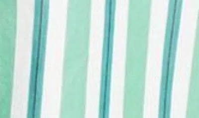 Ganni Stripe Organic Cotton Midi Shirtdress In Creme De Menthe