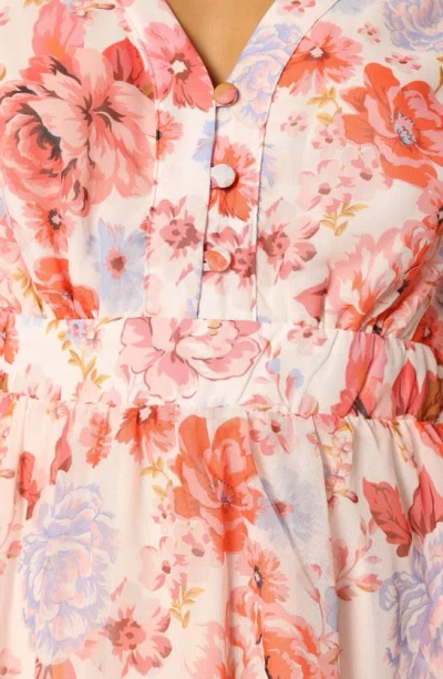 Petal And Pup Petal & Pup Hattie Floral Print Long Sleeve Dress In Multi