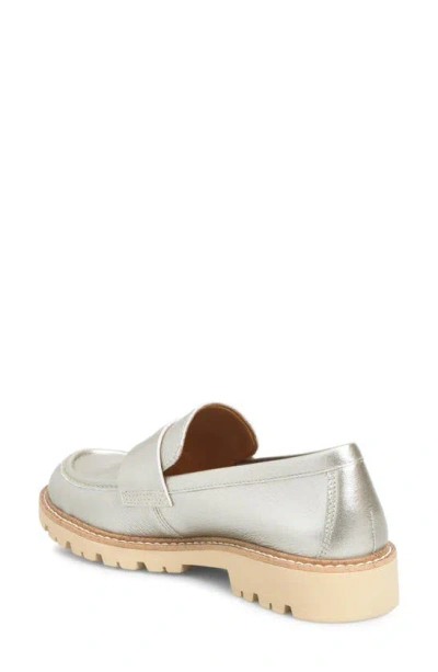 Shop Comfortiva Lug Sole Penny Loafer In Silver