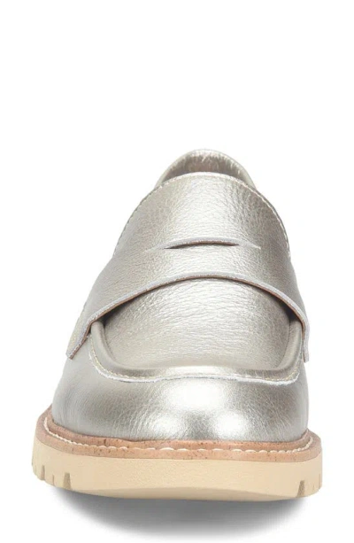 Shop Comfortiva Lug Sole Penny Loafer In Silver
