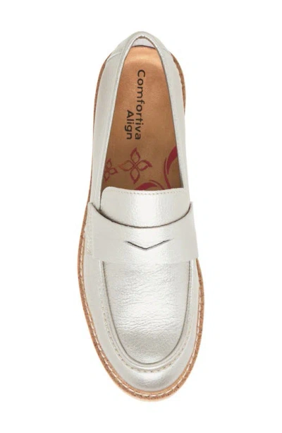Comfortiva Lakota Leather Casual Shoe In Silver