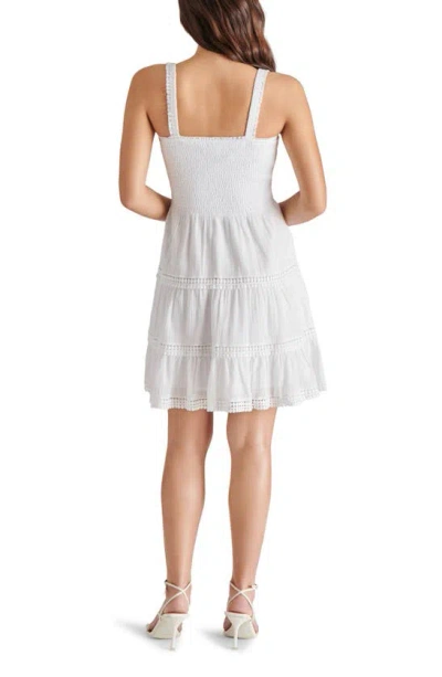 Shop Steve Madden Kahina Smocked Tiered Cotton Sundress In White