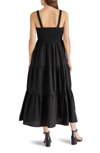 Steve Madden Eliora Tiered Cotton Sundress In Black