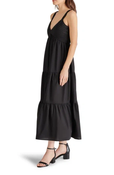 Shop Steve Madden Eliora Tiered Cotton Sundress In Black