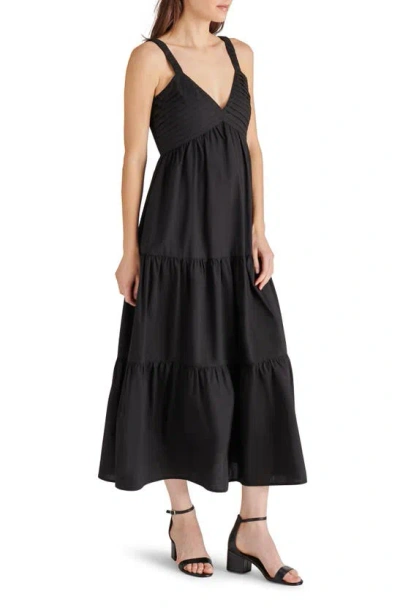 Steve Madden Eliora Tiered Cotton Sundress In Black