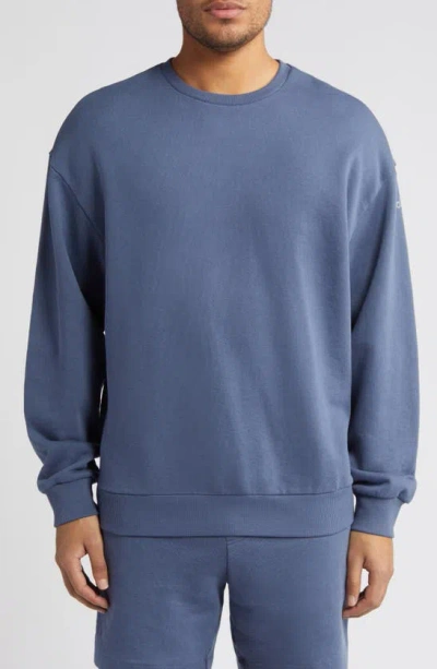 Shop Alo Yoga Chill Crewneck Sweatshirt In Bluestone