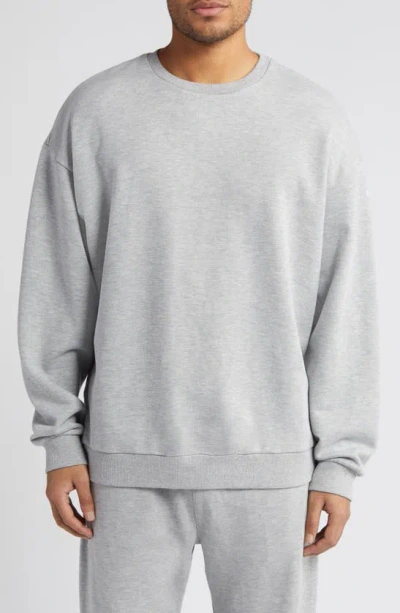 Shop Alo Yoga Chill Crewneck Sweatshirt In Athletic Htr Gry