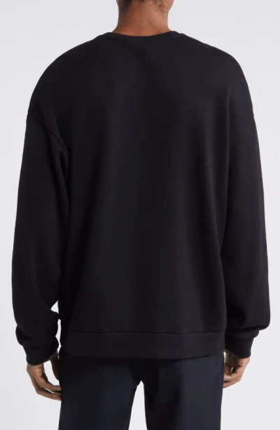 Shop Alo Yoga Chill Crewneck Sweatshirt In Black
