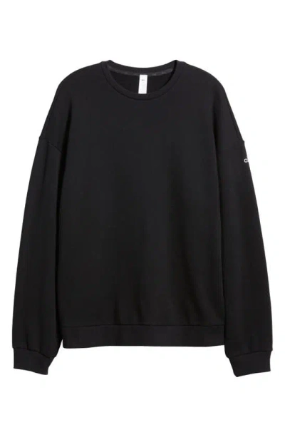 Shop Alo Yoga Chill Crewneck Sweatshirt In Black