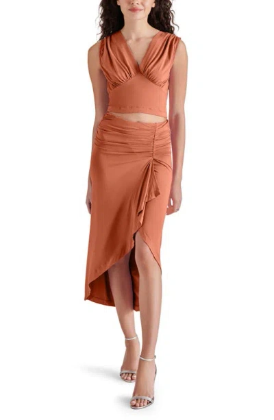 Steve Madden Ambrosia Asymmetric Jersey Skirt In Sienna