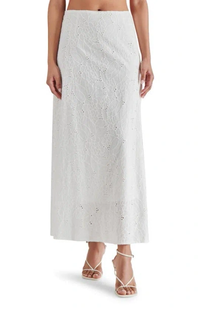 Shop Steve Madden Amalia Eyelet Embroidered Cotton Maxi Skirt In White